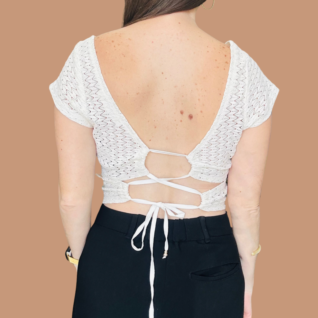 Ivory Crochet  Top