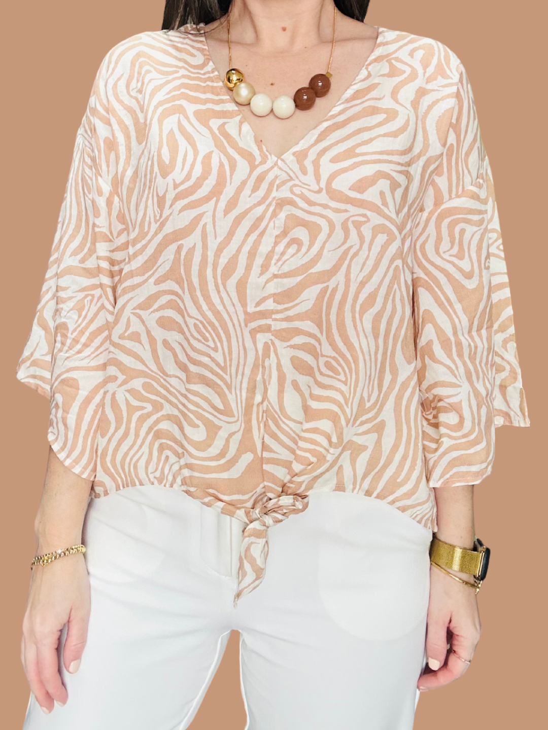 Sand Swirl Print Blouse