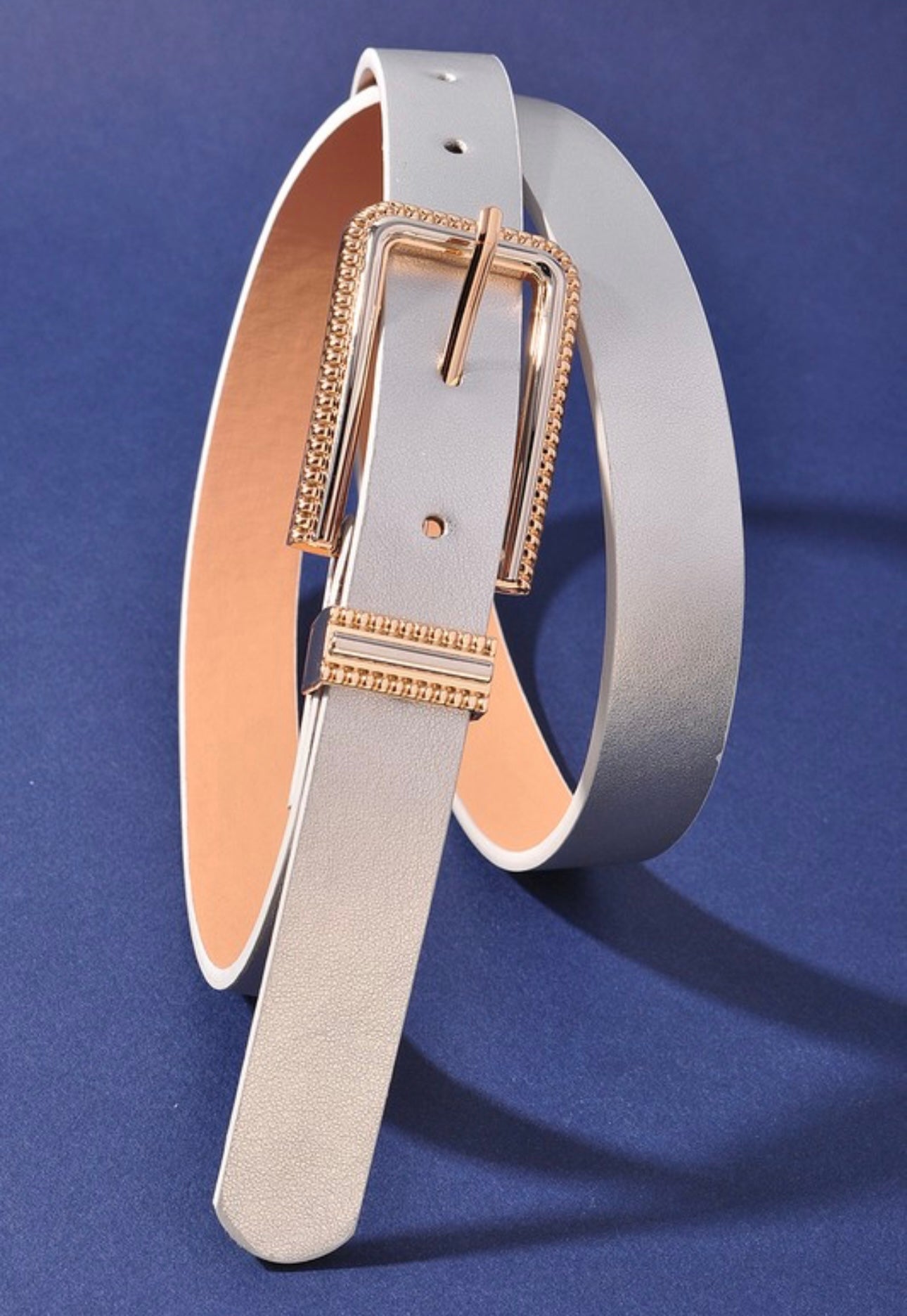 Silver Rectangle Buckle Belt