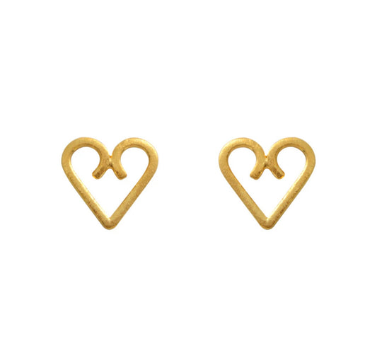 Heart Stud Earrings- Gold Plated