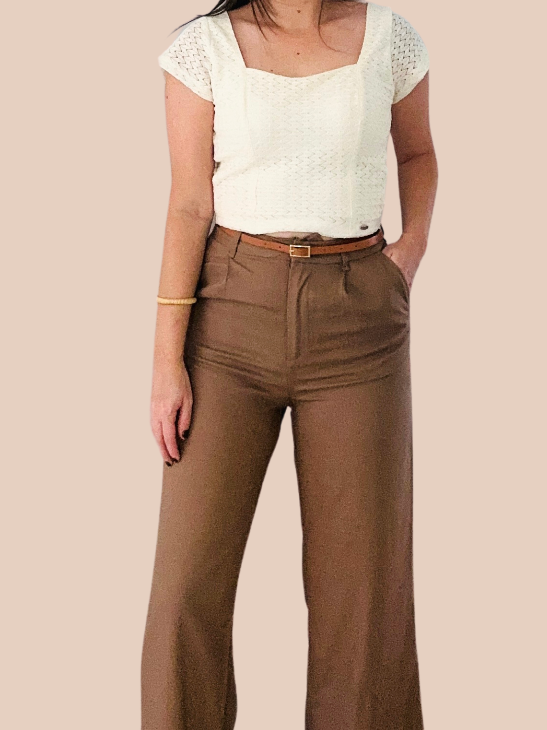 Brown Cotton Pants