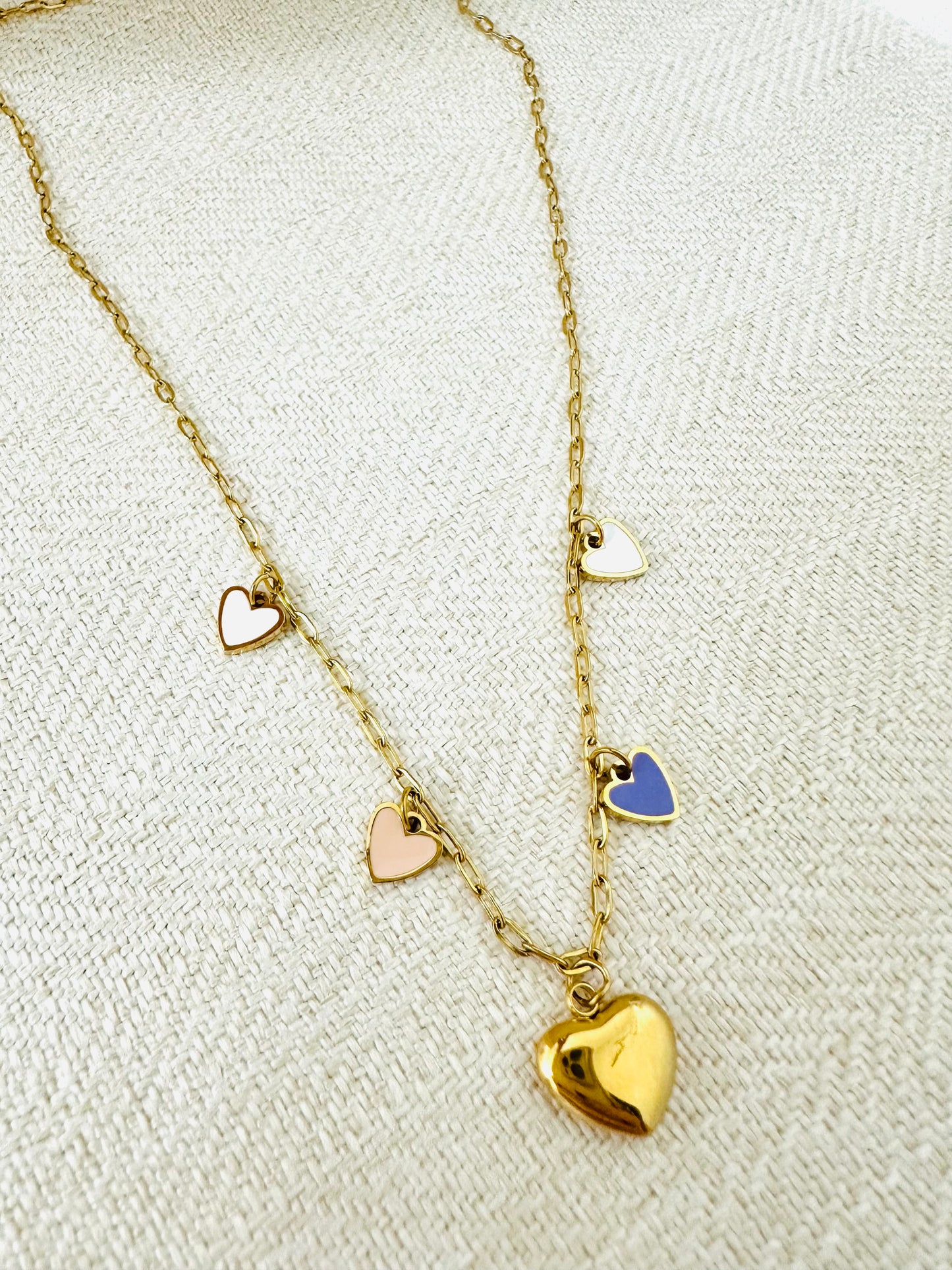 Mini hearts Chain necklace + earrings