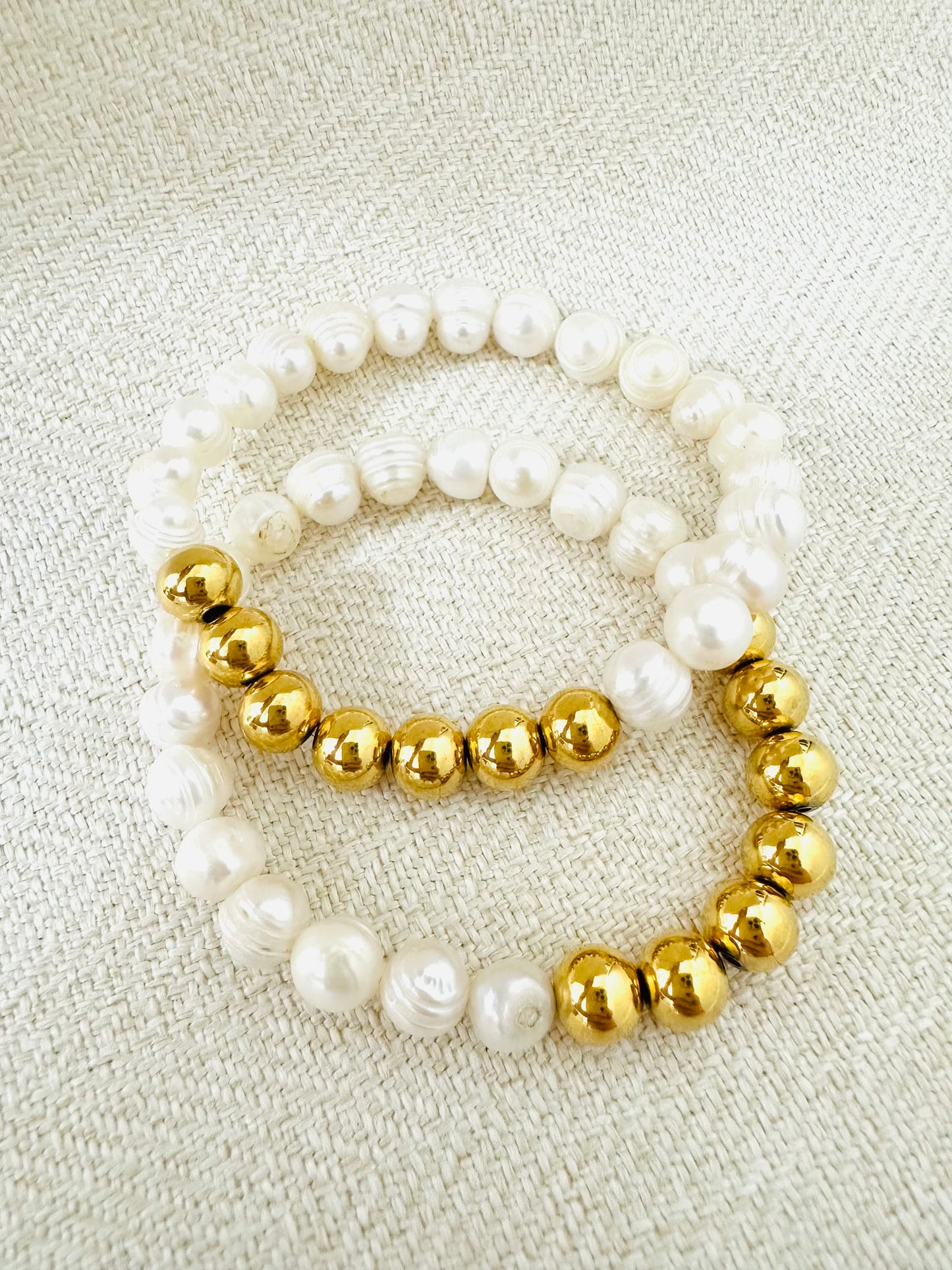 Pearls/ Gold Beads Bracelet