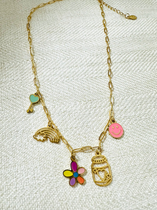 Girls Multi Charms Necklace