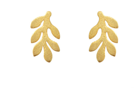 Leaf Stud Earrings- Gold Plated