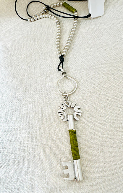 Silver Key Pendant Necklace