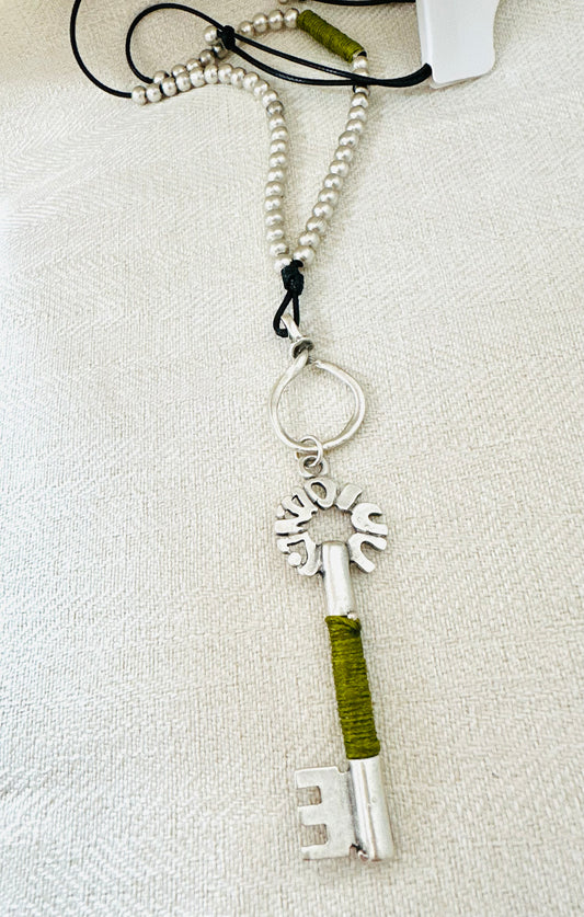 Silver Key Pendant Necklace