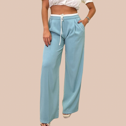Trouser Pants with contrast waistband