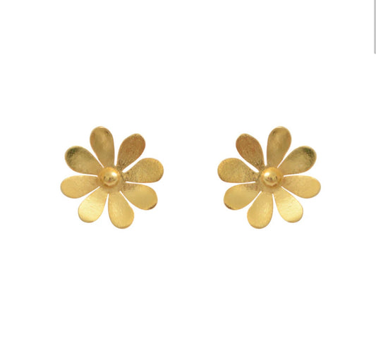 Flower Stud Earrings- Gold Plated