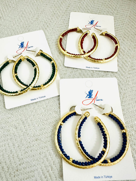 Gold Plated Color Hoop Earrings