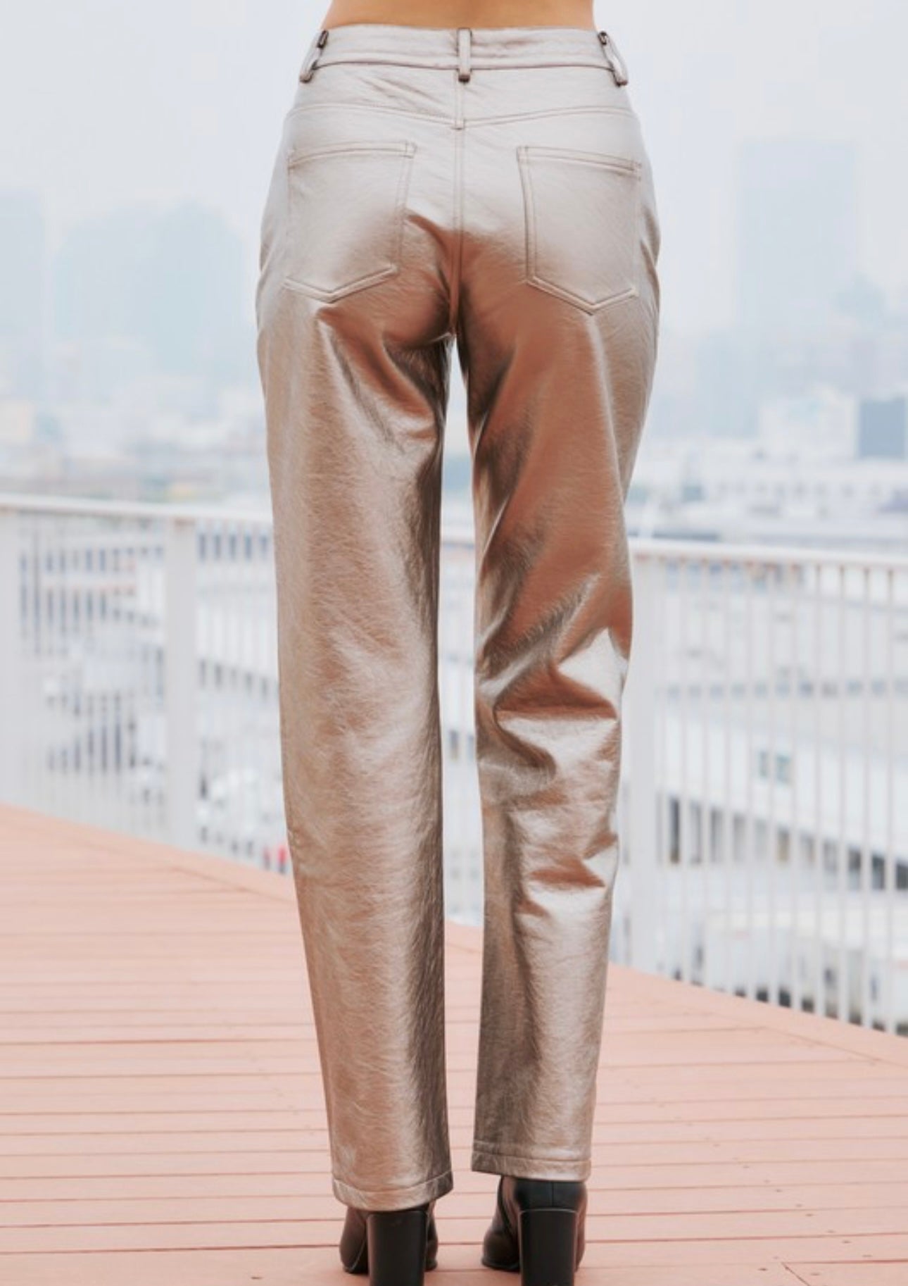 Bronze Sleek Metallic Pants