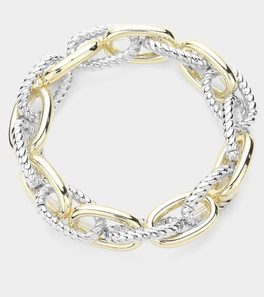 Metal link chain Bracelet- Stetch