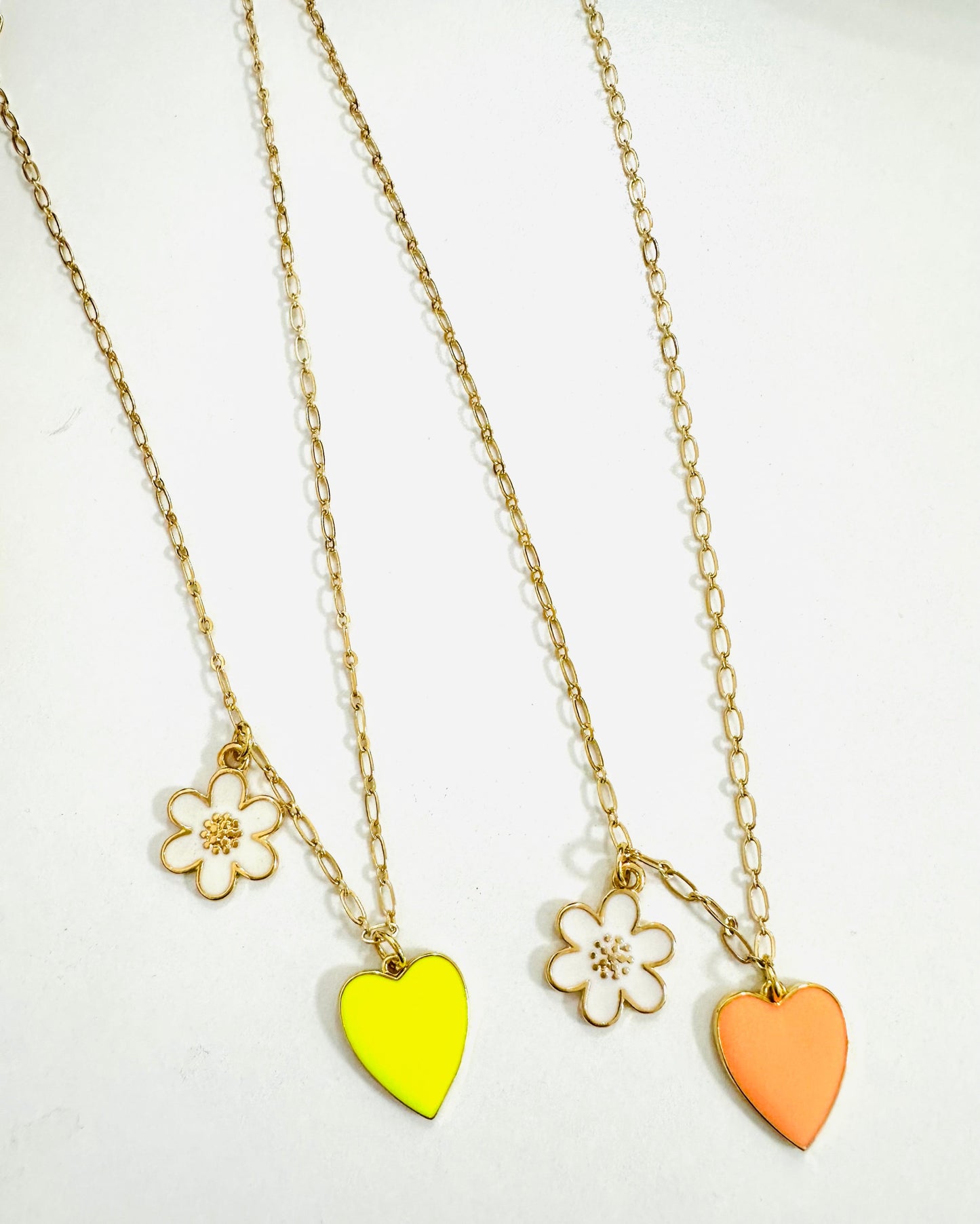 Flower/ Heart charm Necklace