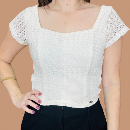 Ivory Crochet  Top