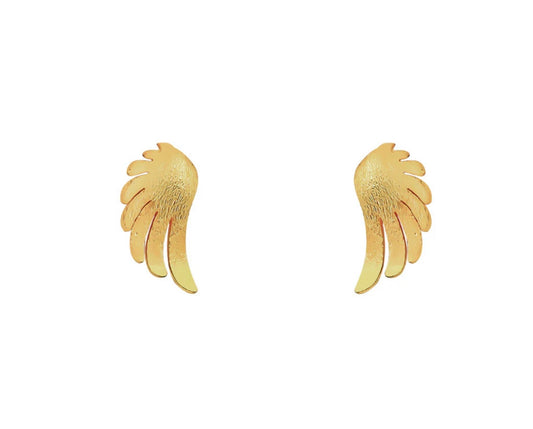 Wings Stud Earrings- Gold Plated