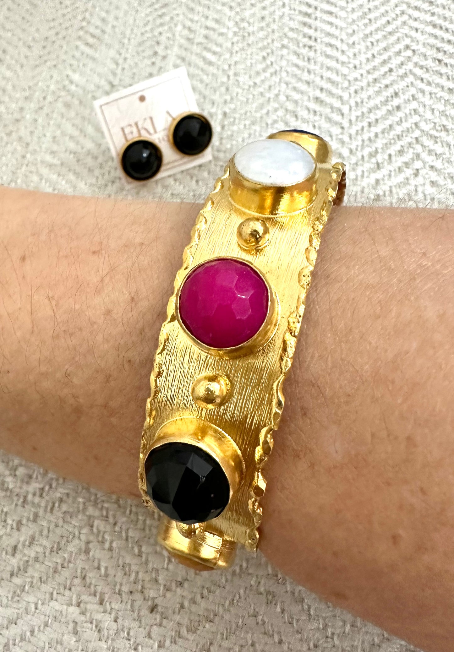 Gold Plated Gems Cuff