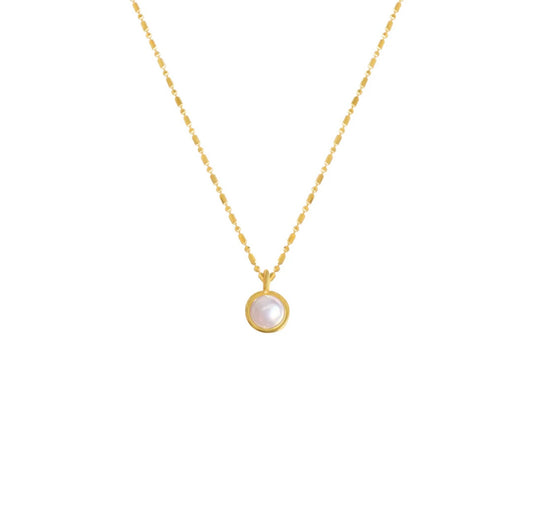 Pearls Chain Necklace - Gold Plated