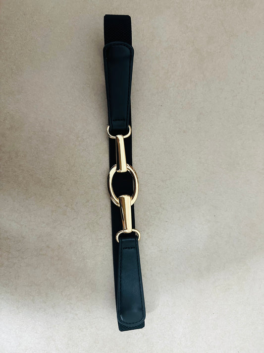 Black Elastic Skinny Belt