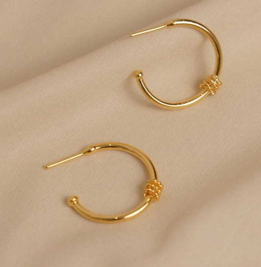 Spiral Gold Plated Small Hoops Earrings