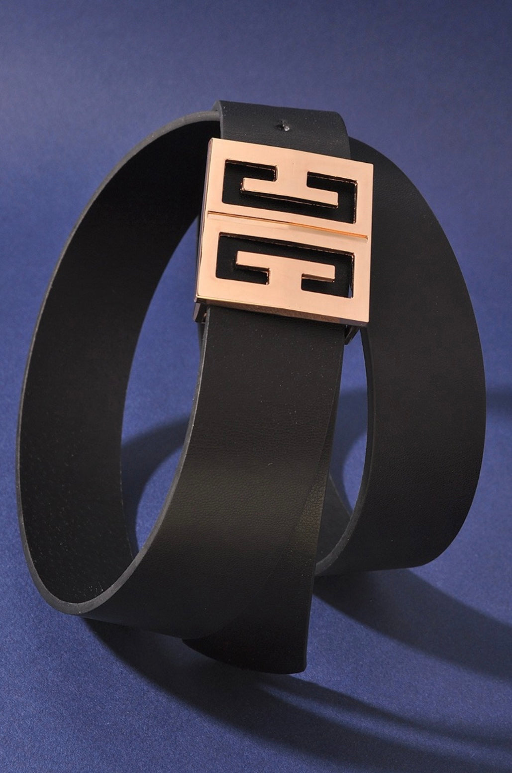 Mirror C-Cut Square Buckle Belt