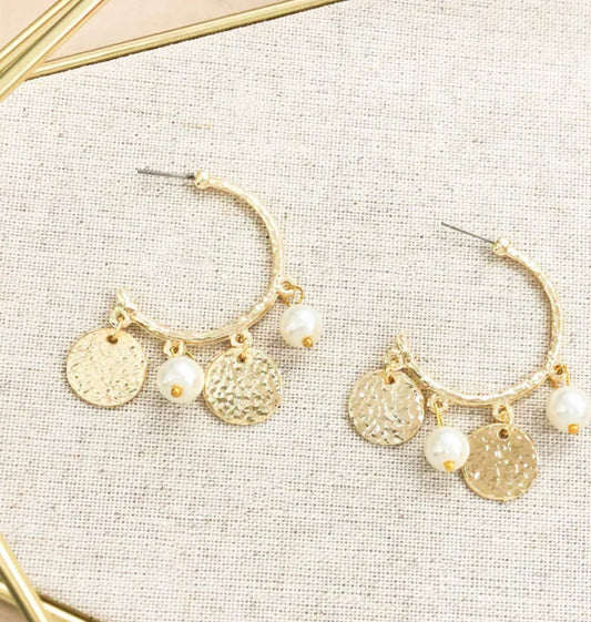 Pearls/ Gold  Plated earrings