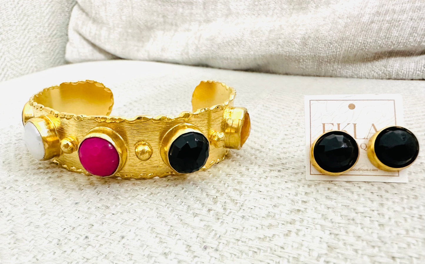 Gold Plated Gems Cuff