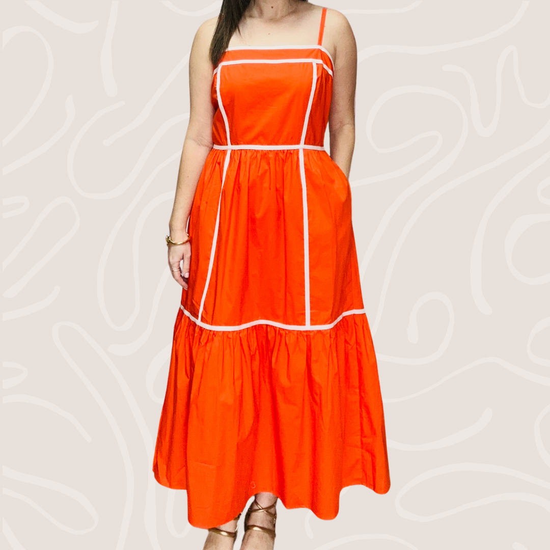 Orange Midi Dress