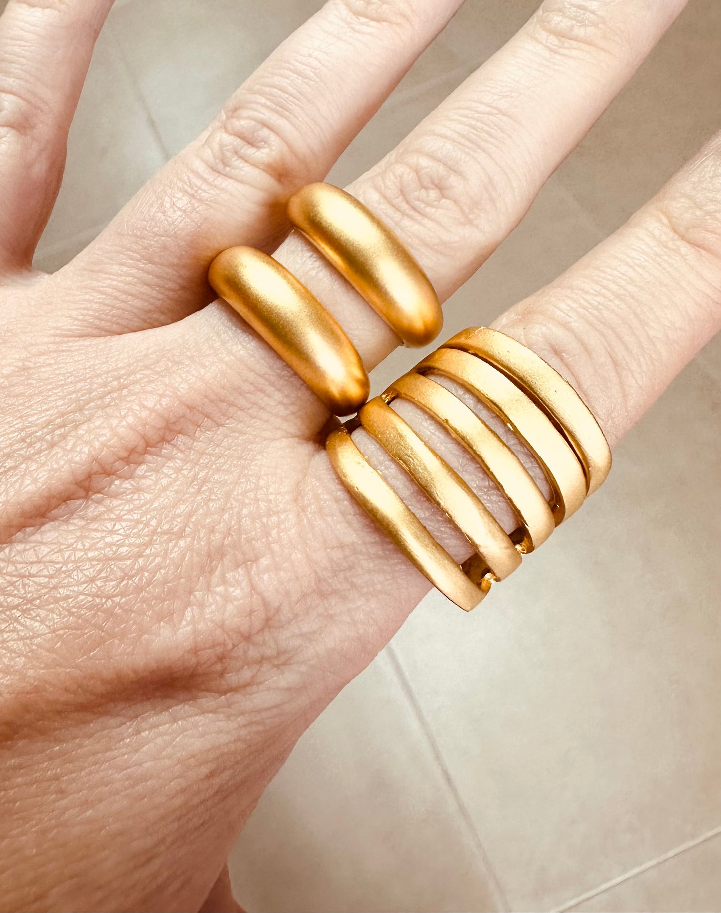 Matte Gold Rings