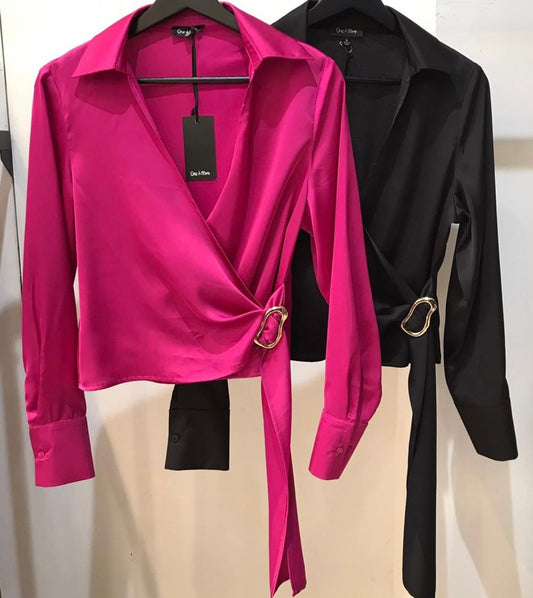 Satin Blouse Side Tie