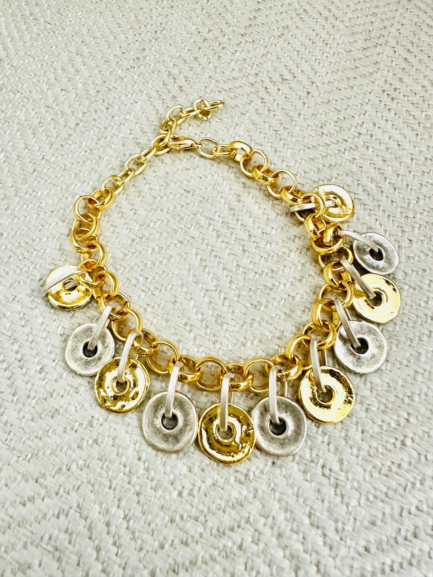 Gold /Silver  Multi disc Bracelet