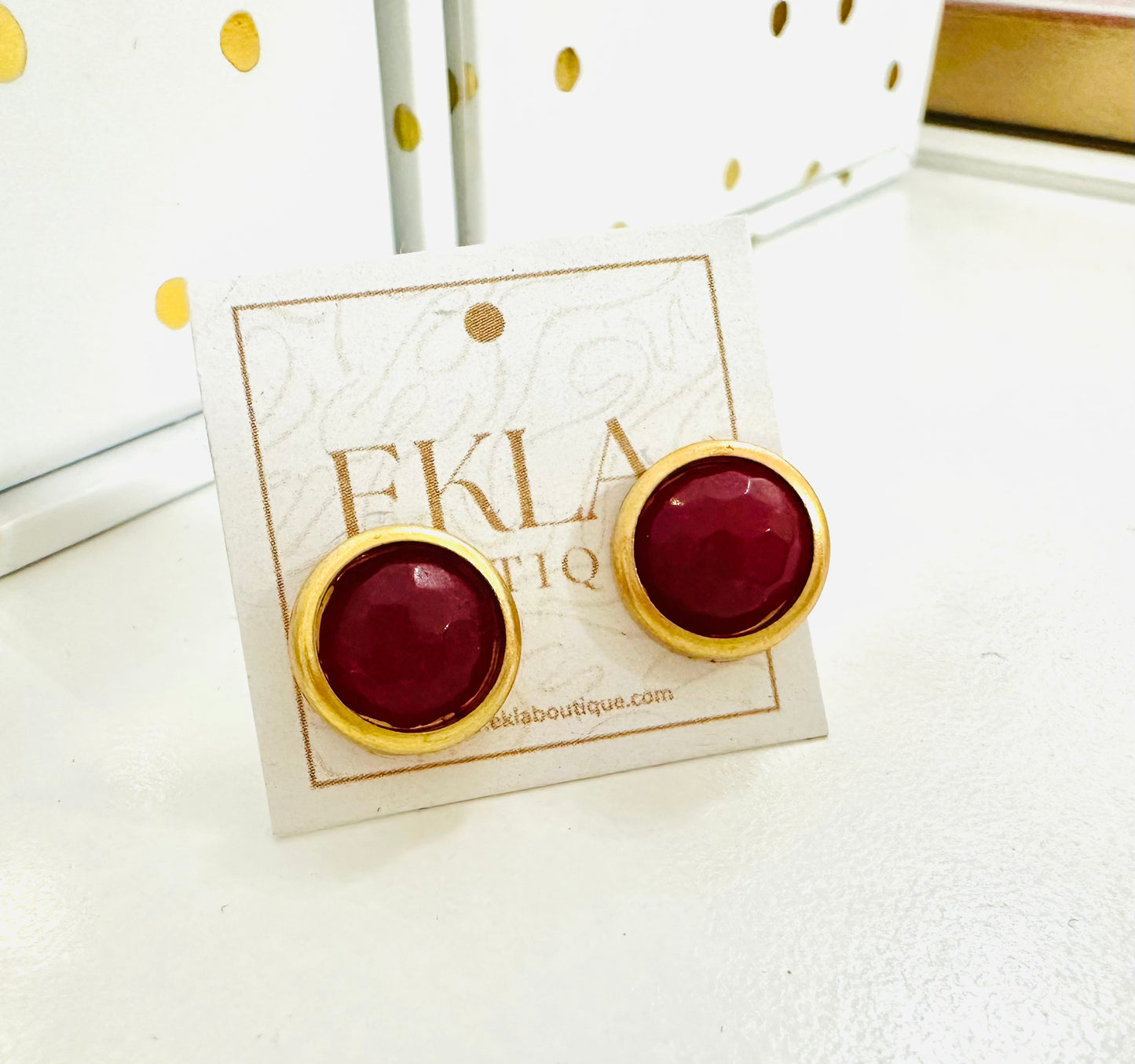 Wine Small Stud Earrings