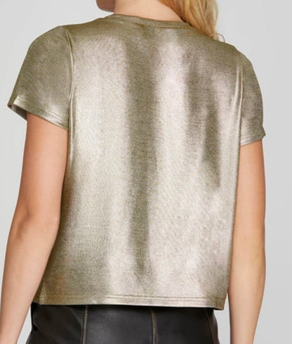 Silver  Metallic Knit Shirt