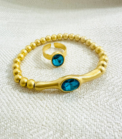 Bracelet + Ring Set  Gold Plated