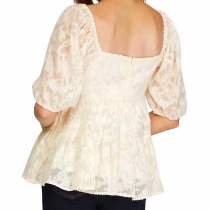 Ivory/  sleeve Blouse