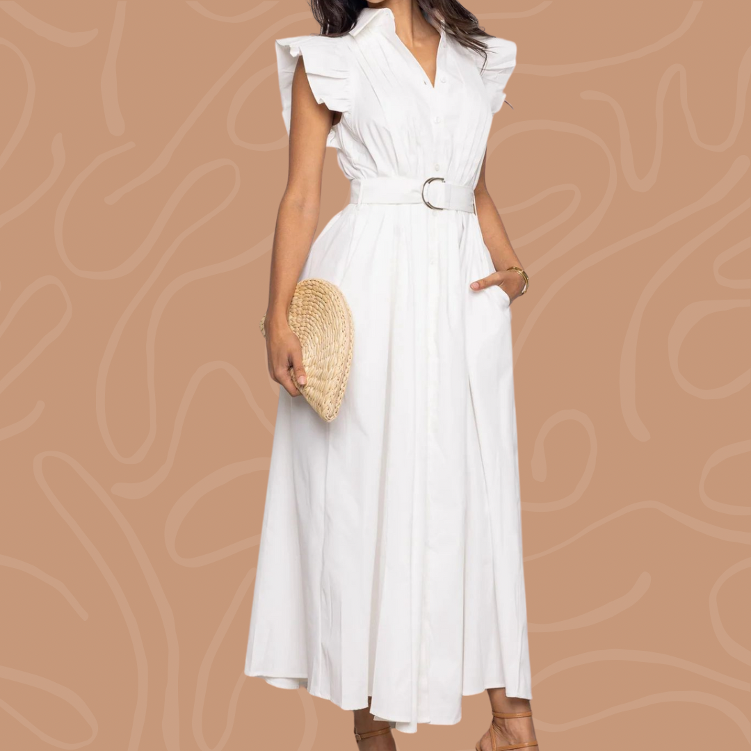 White Belted Maxi Dress