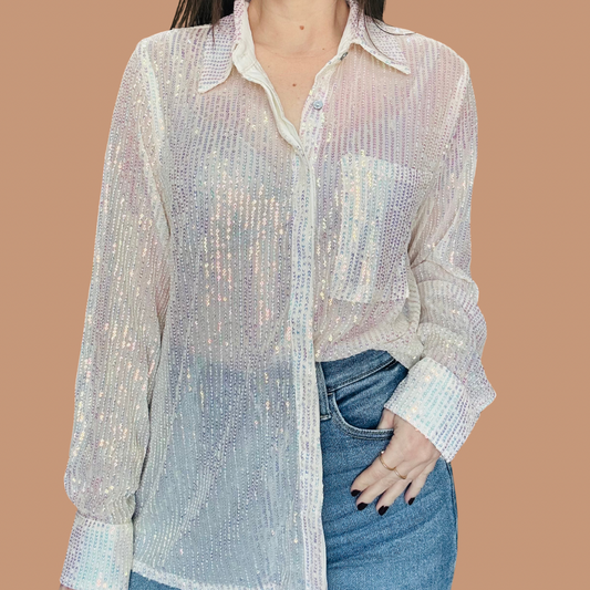 Ivory Tornasol Sequin Blouse