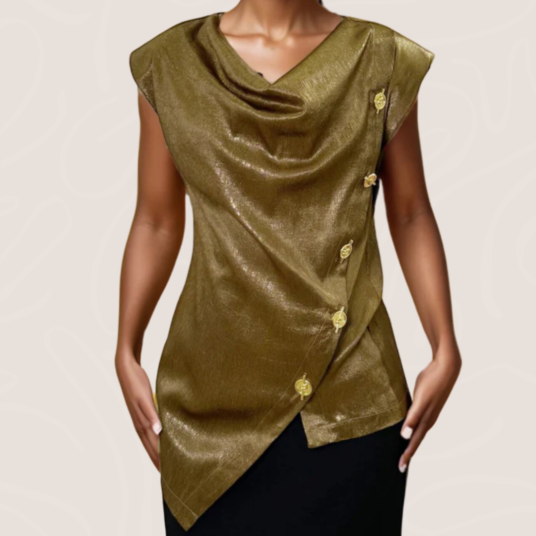 Dark Gold padded Shoulder Top