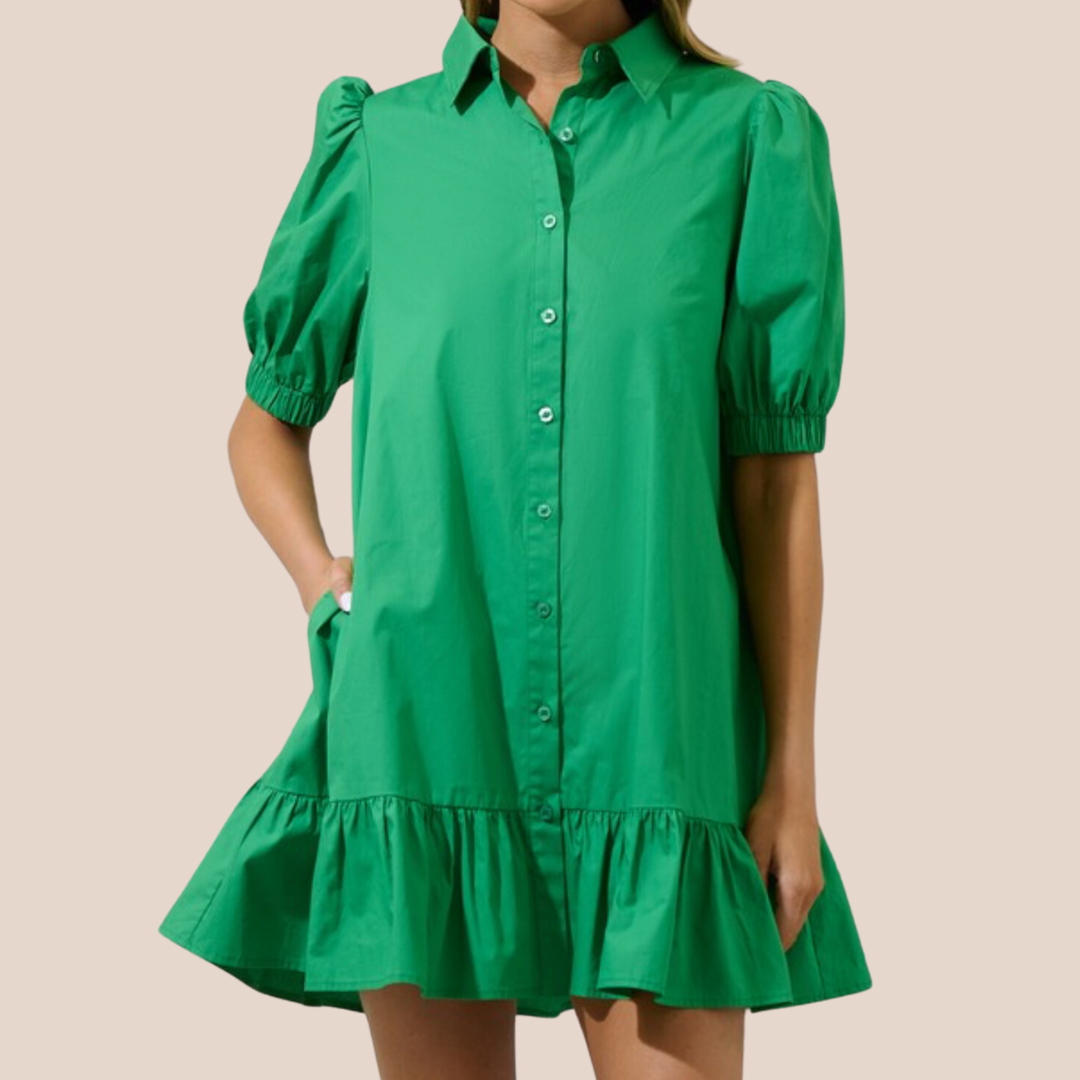 Green Button Dress