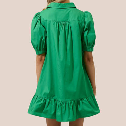 Green Button Dress