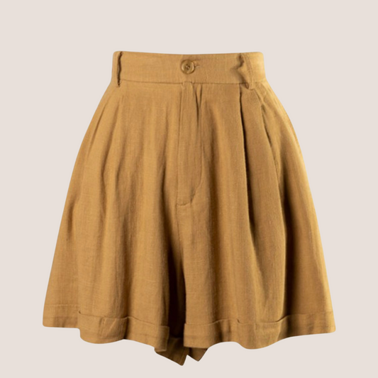 Hazelnut Linen Shorts / pockets