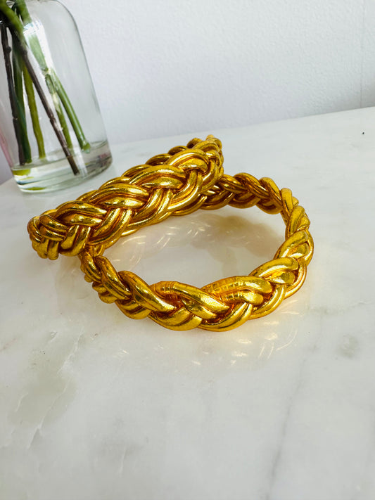 Bold Twist Gold Bangle